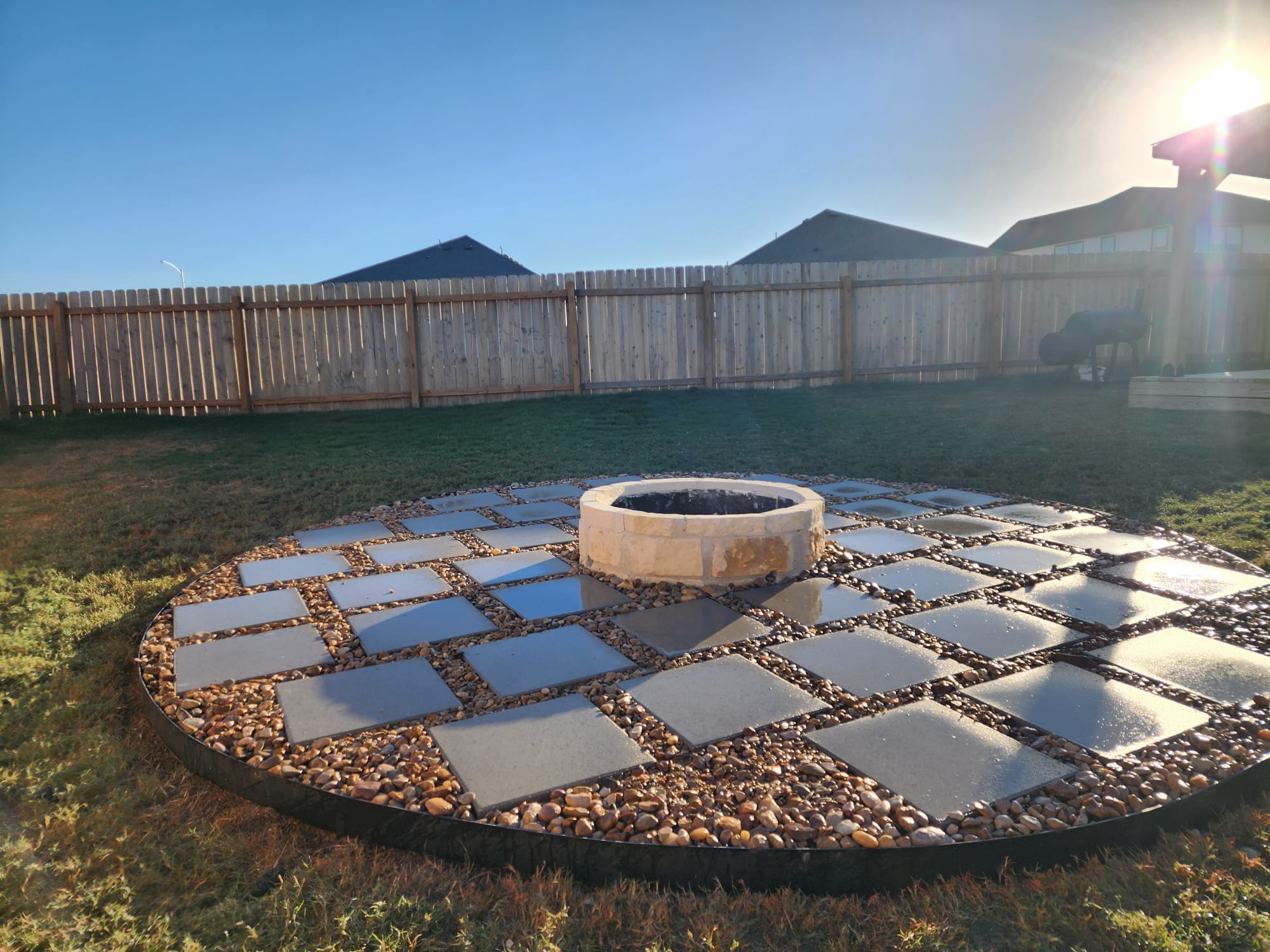 custom stone fire pit